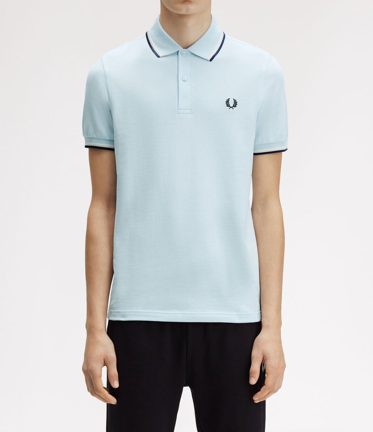 FRED PERRY TWIN TIPPED PIQUE COTTON POLO SHIRT LIGHT ICE BLUE 3XL RRP £80 BNWT