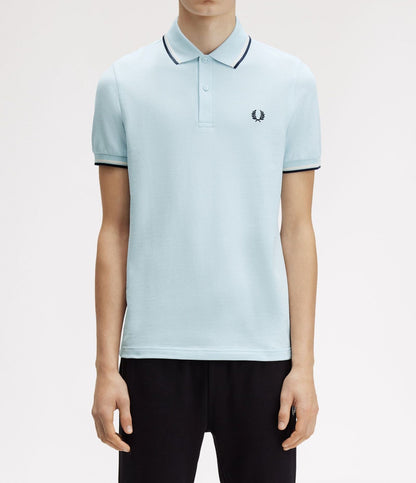 FRED PERRY TWIN TIPPED PIQUE COTTON POLO SHIRT LIGHT ICE BLUE 3XL RRP £80 BNWT