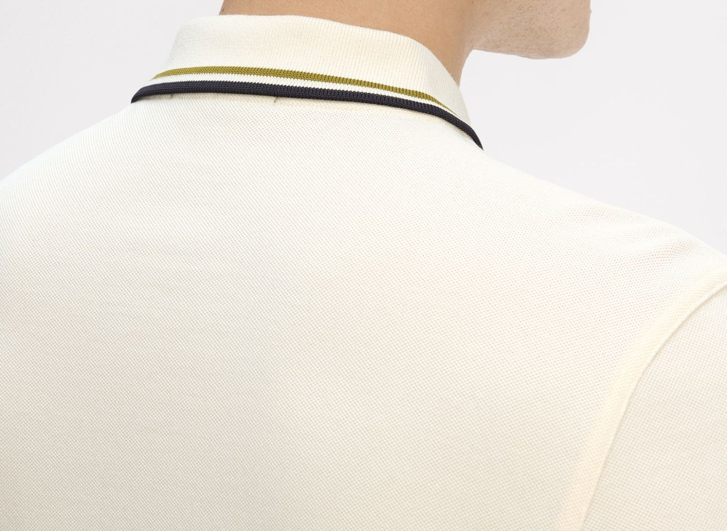 FRED PERRY TWIN TIPPED COTTON LONG SLEEVE POLO SHIRT ECRU 3XL RRP £95 NEW