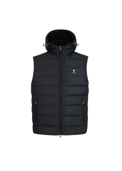 SANDBANKS FRONTIER HOODED PUFFA GILET BLACK 2XL RRP £295 BNWT
