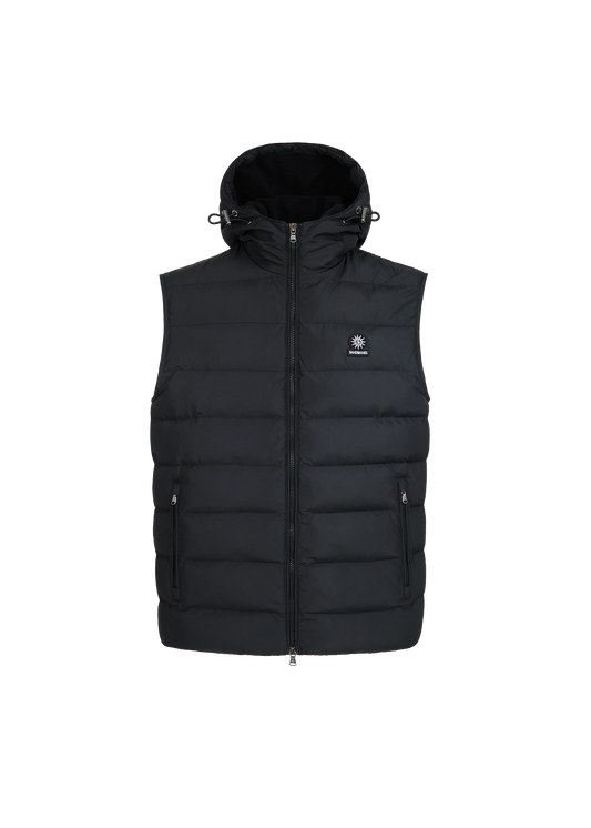 SANDBANKS FRONTIER HOODED PUFFA GILET BLACK 2XL RRP £295 BNWT