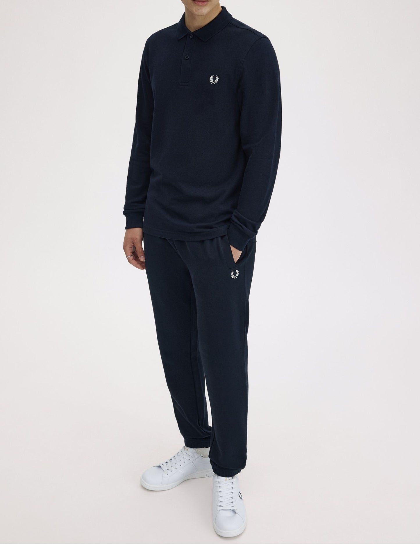 FRED PERRY LONG SLEEVE PIQUE COTTON POLO SHIRT NAVY BLUE 2XL RRP £90 BNWT