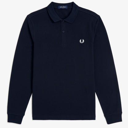 FRED PERRY LONG SLEEVE PIQUE COTTON POLO SHIRT NAVY BLUE 2XL RRP £90 BNWT