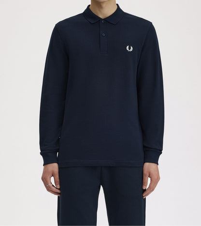FRED PERRY LONG SLEEVE PIQUE COTTON POLO SHIRT NAVY BLUE 2XL RRP £90 BNWT