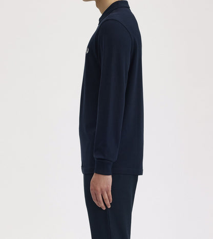 FRED PERRY LONG SLEEVE PIQUE COTTON POLO SHIRT NAVY BLUE 2XL RRP £90 BNWT