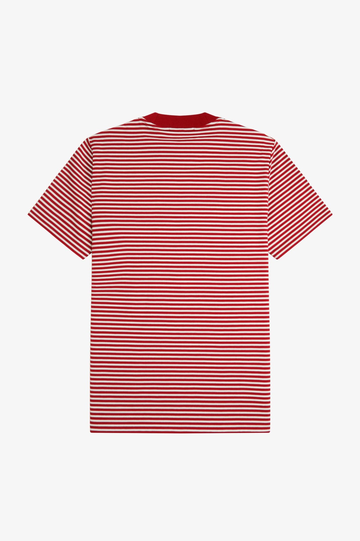 FRED PERRY LAUREL WREATH LOGO FINE STRIPE COTTON T-SHIRT RED 2XL RRP £60 BNWT