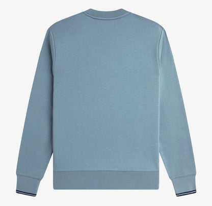 FRED PERRY COTTON FLEECE CREW NECK SWEATSHIRT STOCKPORT BLUE 2XL RRP £90 BNWT