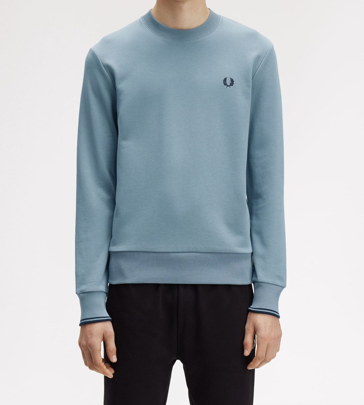 FRED PERRY COTTON FLEECE CREW NECK SWEATSHIRT STOCKPORT BLUE 2XL RRP £90 BNWT