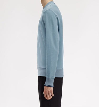 FRED PERRY COTTON FLEECE CREW NECK SWEATSHIRT STOCKPORT BLUE 2XL RRP £90 BNWT