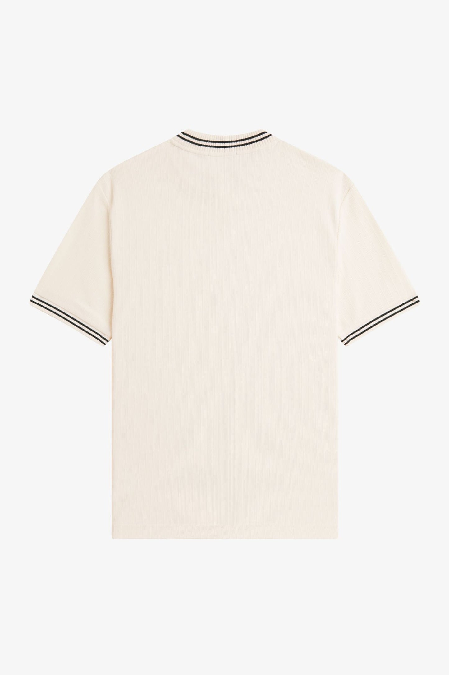 FRED PERRY RIBBED JERSEY COTTON T-SHIRT ECRU/BLACK XL RRP £75 BNWT