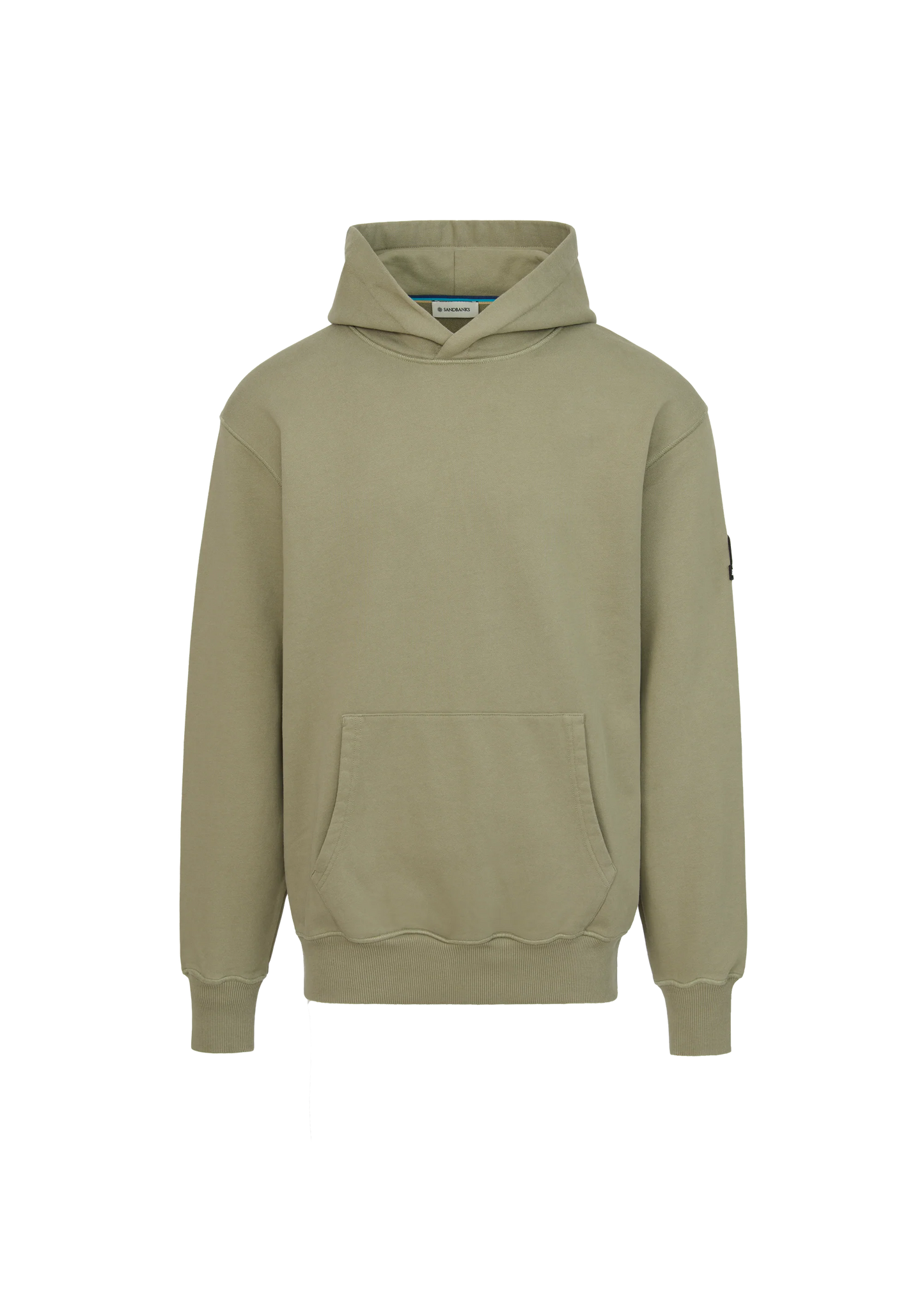SANDBANKS BADGE LOGO COTTON FLEECE HOODIE SWEATSHIRT ARMY GREEN 3XL RRP £155 NEW