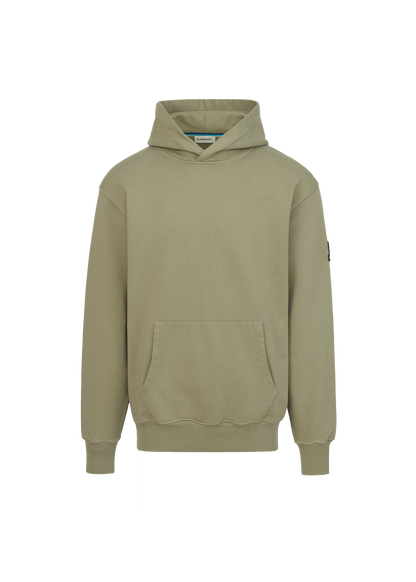 SANDBANKS BADGE LOGO COTTON FLEECE HOODIE SWEATSHIRT ARMY GREEN 3XL RRP £155 NEW