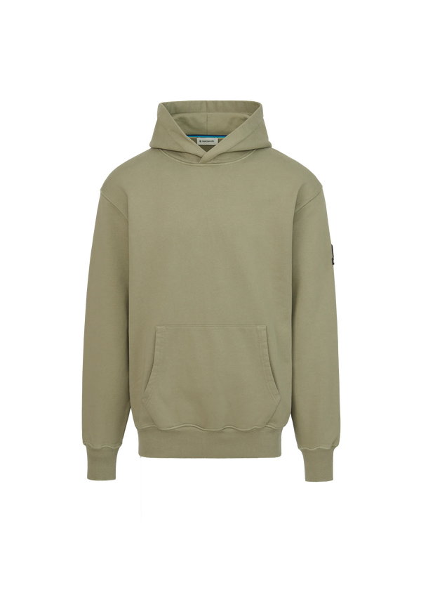 SANDBANKS BADGE LOGO COTTON FLEECE HOODIE SWEATSHIRT ARMY GREEN 3XL RRP £155 NEW