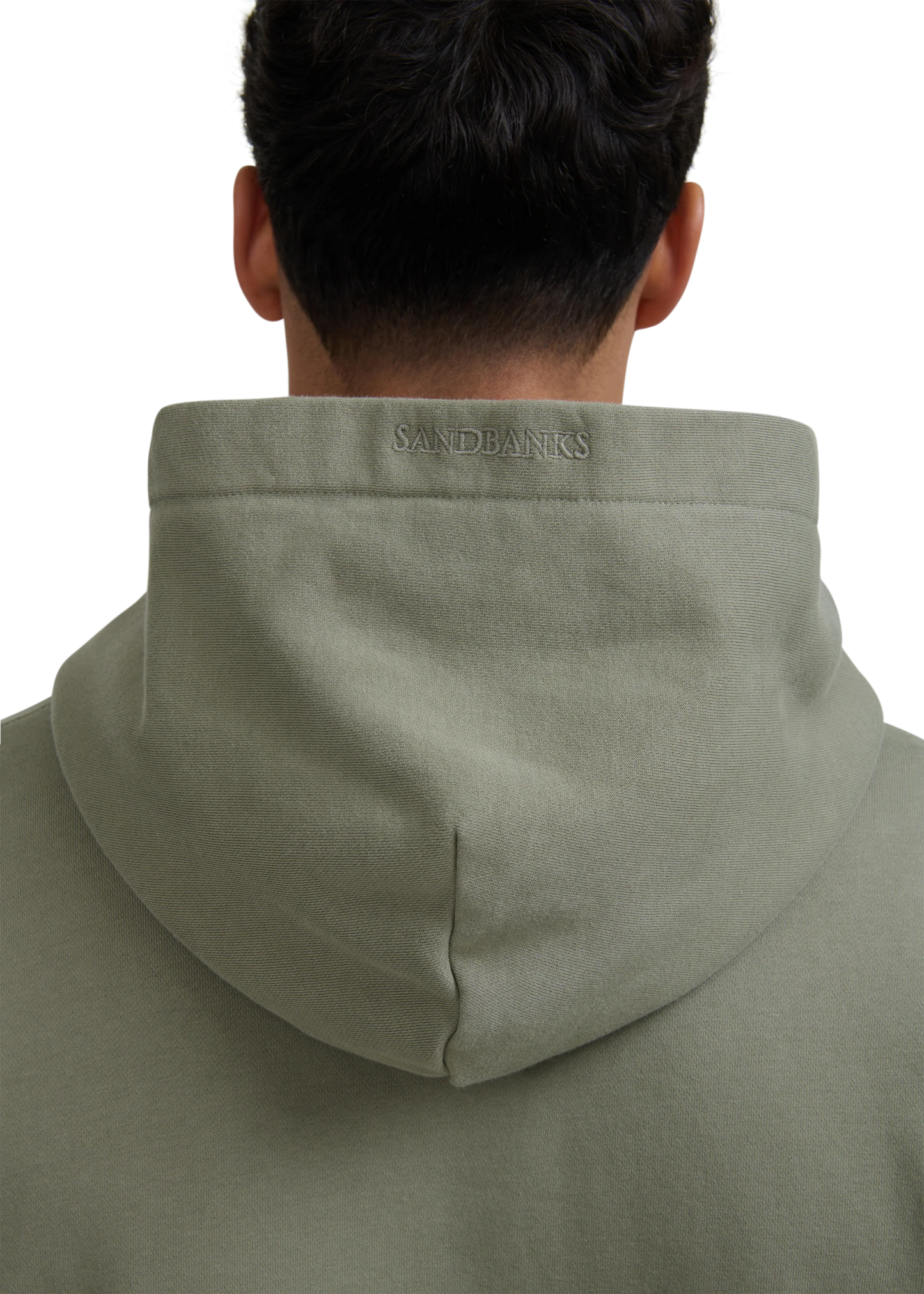 SANDBANKS BADGE LOGO COTTON FLEECE HOODIE SWEATSHIRT ARMY GREEN 3XL RRP £155 NEW