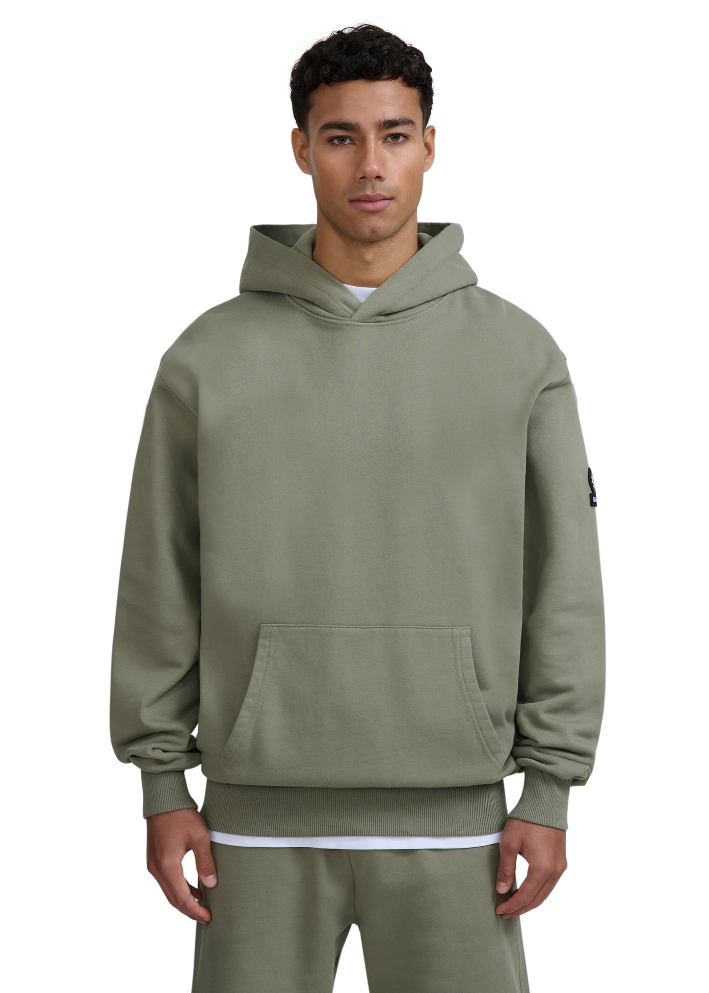 SANDBANKS BADGE LOGO COTTON FLEECE HOODIE SWEATSHIRT ARMY GREEN 3XL RRP £155 NEW