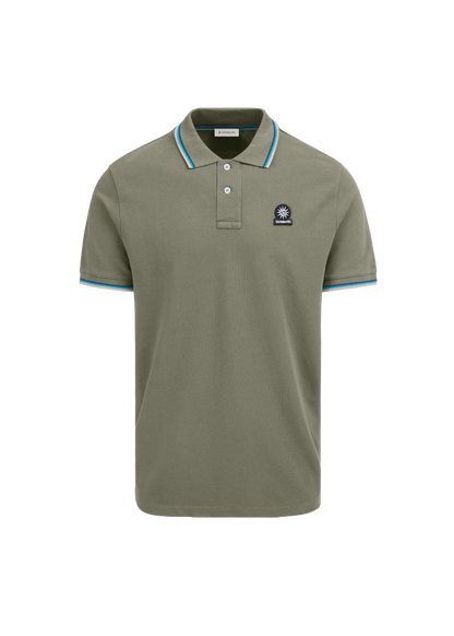 SANDBANKS TIPPED PIQUE COTTON BADGE LOGO POLO SHIRT ARMY GREEN 2XL RRP £115 BNWT