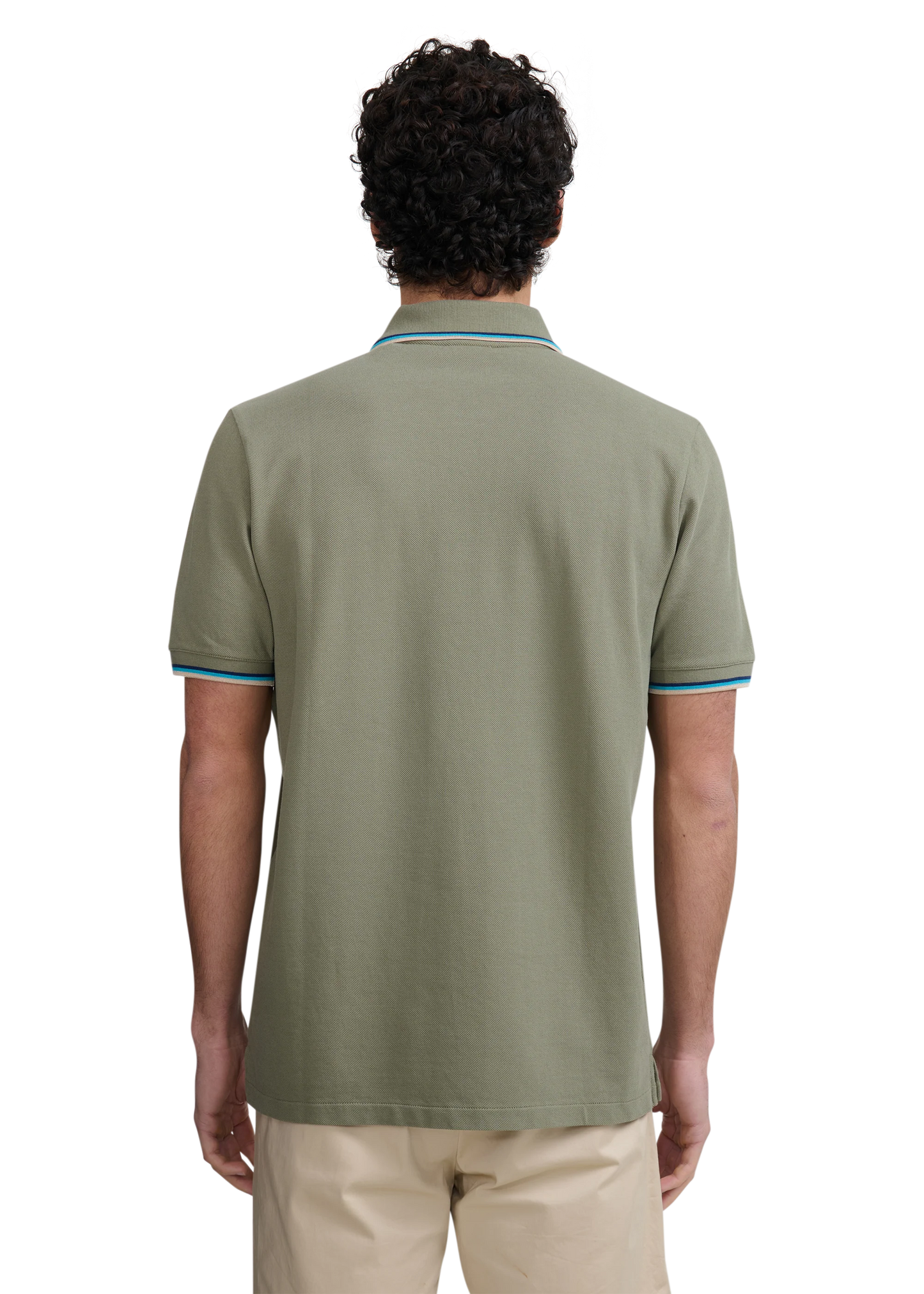 SANDBANKS TIPPED PIQUE COTTON BADGE LOGO POLO SHIRT ARMY GREEN 2XL RRP £115 BNWT