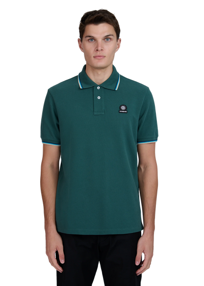 SANDBANKS TIPPED PIQUE COTTON BADGE LOGO POLO SHIRT EMERALD GREEN 5XL RRP £115 BNWT