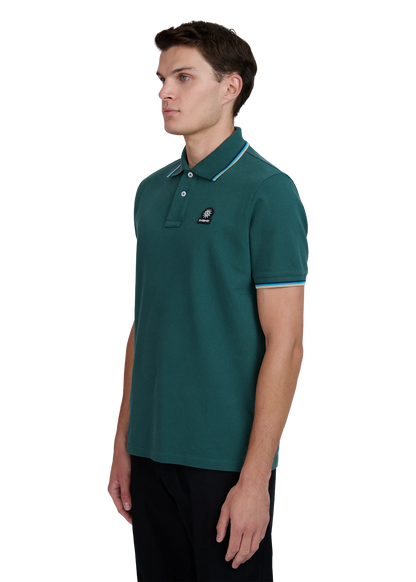 SANDBANKS TIPPED PIQUE COTTON BADGE LOGO POLO SHIRT EMERALD GREEN 5XL RRP £115 BNWT