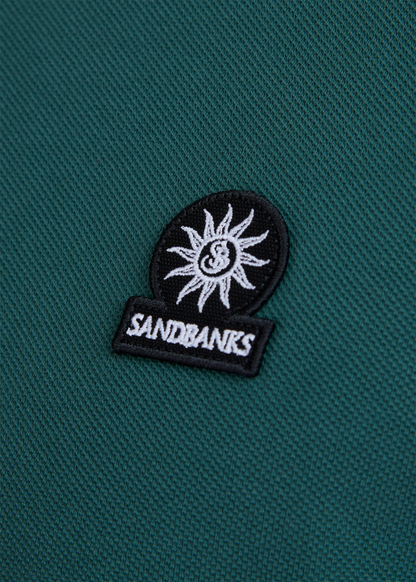 SANDBANKS TIPPED PIQUE COTTON BADGE LOGO POLO SHIRT EMERALD GREEN 5XL RRP £115 BNWT