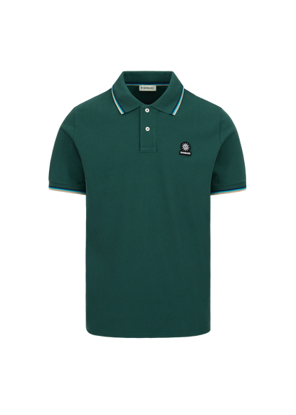 SANDBANKS TIPPED PIQUE COTTON BADGE LOGO POLO SHIRT EMERALD GREEN 5XL RRP £115 BNWT