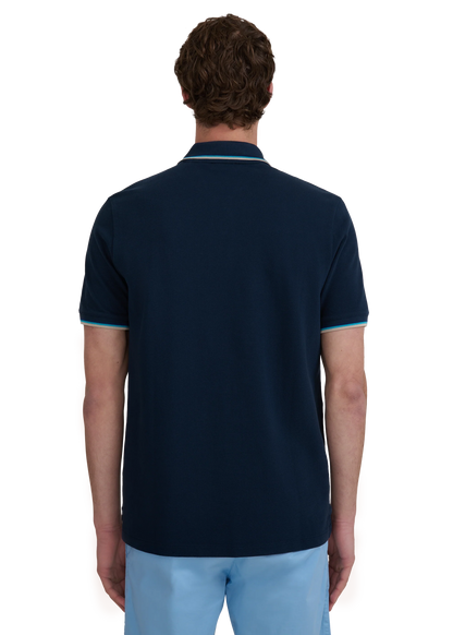 SANDBANKS TIPPED PIQUE COTTON BADGE LOGO POLO SHIRT NAVY 5XL RRP £115 BNWT