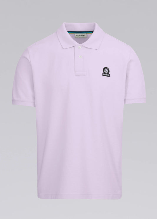 SANDBANKS BADGE LOGO PIQUE COTTON POLO SHIRT LILAC RRP £110 BNWT