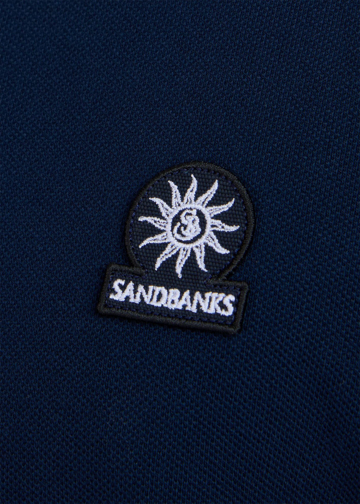 SANDBANKS BADGE LOGO POLO SHIRT NAVY BLUE MEDIUM RRP £115 BNWT