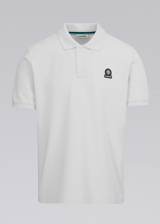 SANDBANKS BADGE LOGO POLO SHIRT WHITE LARGE RRP £110 BNWT