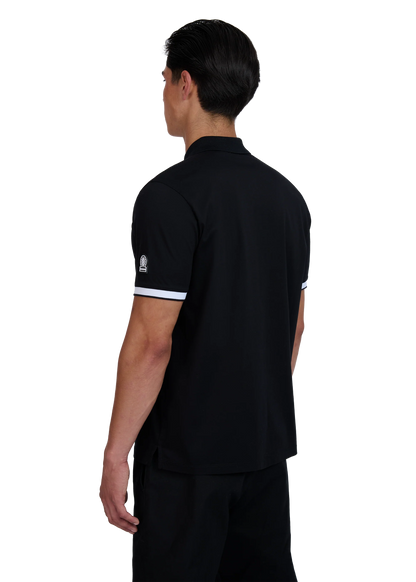 SANDBANKS SILICONE ZIP POLO SHIRT BLACK RRP £150 BNWT
