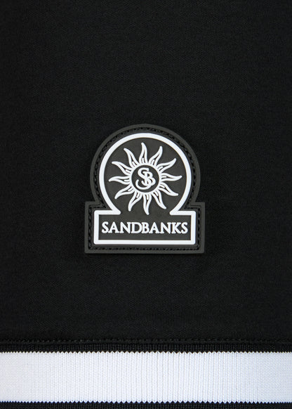 SANDBANKS SILICONE ZIP POLO SHIRT BLACK RRP £150 BNWT