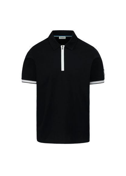 SANDBANKS SILICONE ZIP POLO SHIRT BLACK RRP £150 BNWT
