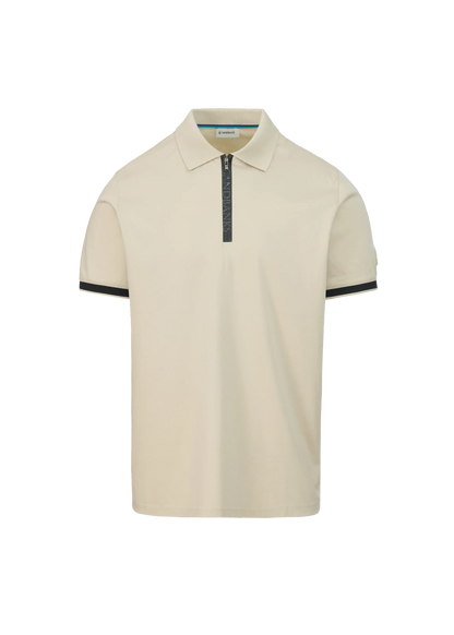 SANDBANKS SILICONE ZIP INTERLOCK COTTON POLO SHIRT STONE XL RRP £150 BNWT