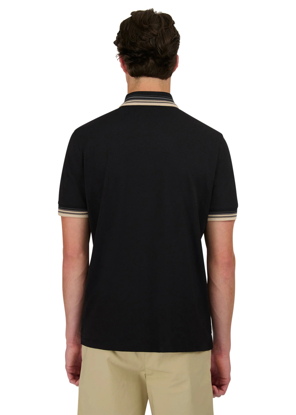 SANDBANKS BADGE LOGO GRADIENT RIB POLO SHIRT BLACK 4XL RRP £125 NEW