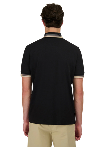 SANDBANKS BADGE LOGO GRADIENT RIB POLO SHIRT BLACK 4XL RRP £125 NEW