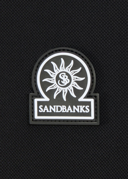 SANDBANKS BADGE LOGO GRADIENT RIB POLO SHIRT BLACK 4XL RRP £125 NEW
