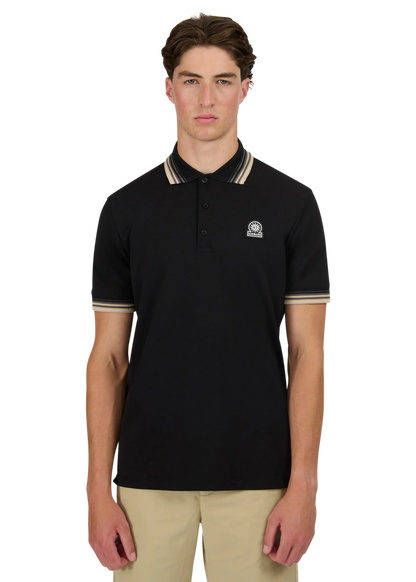 SANDBANKS BADGE LOGO GRADIENT RIB POLO SHIRT BLACK 4XL RRP £125 NEW
