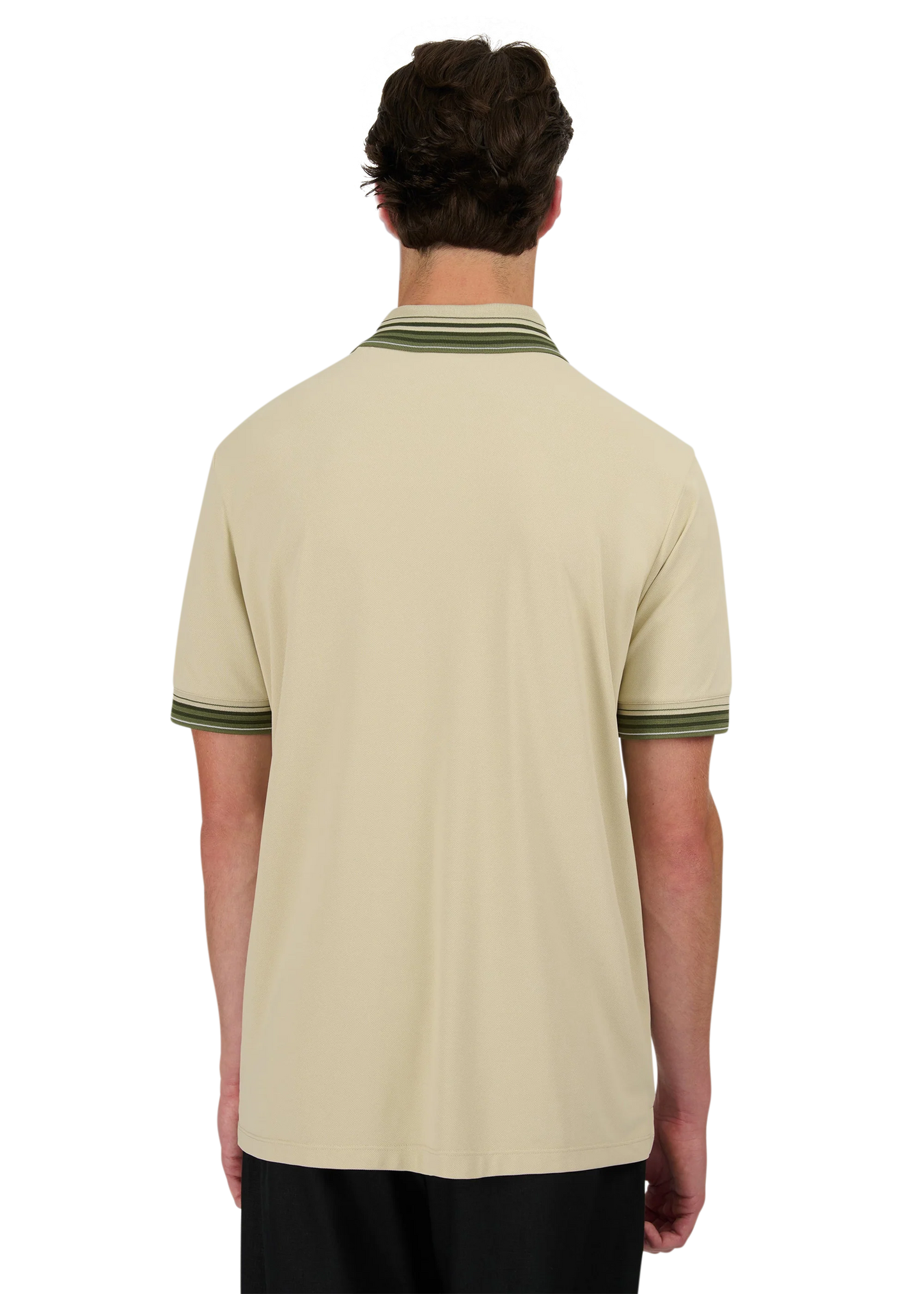 SANDBANKS GRADIENT RIB POLO SHIRT STONE 3XL
