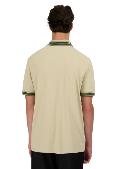 SANDBANKS GRADIENT RIB POLO SHIRT STONE 3XL