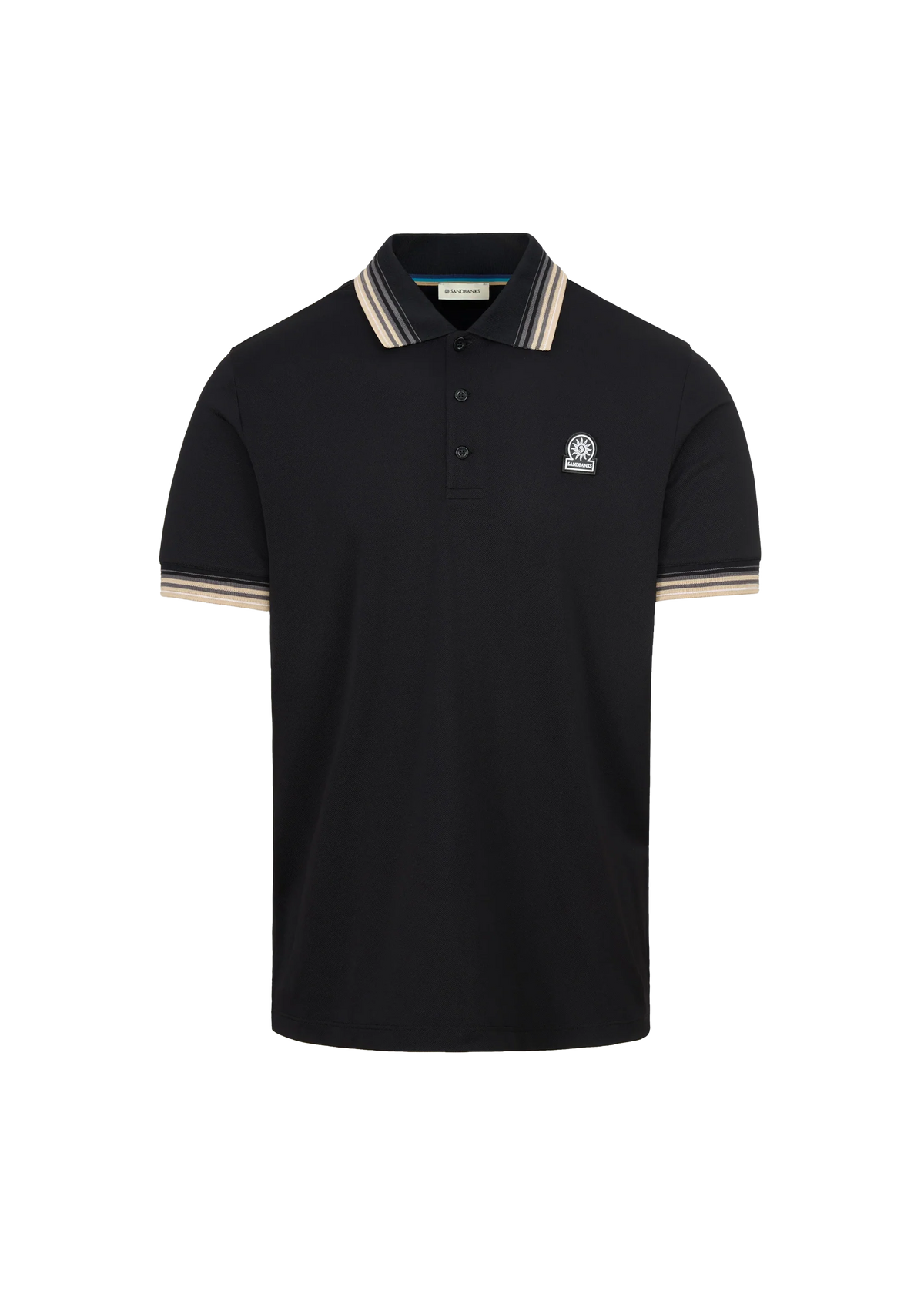 SANDBANKS BADGE LOGO GRADIENT RIB POLO SHIRT BLACK 4XL RRP £125 NEW