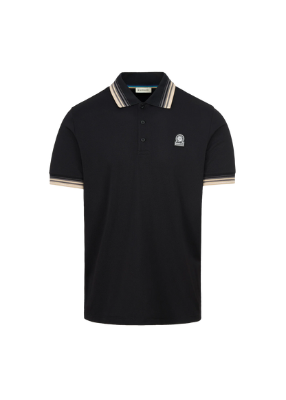 SANDBANKS BADGE LOGO GRADIENT RIB POLO SHIRT BLACK 4XL RRP £125 NEW