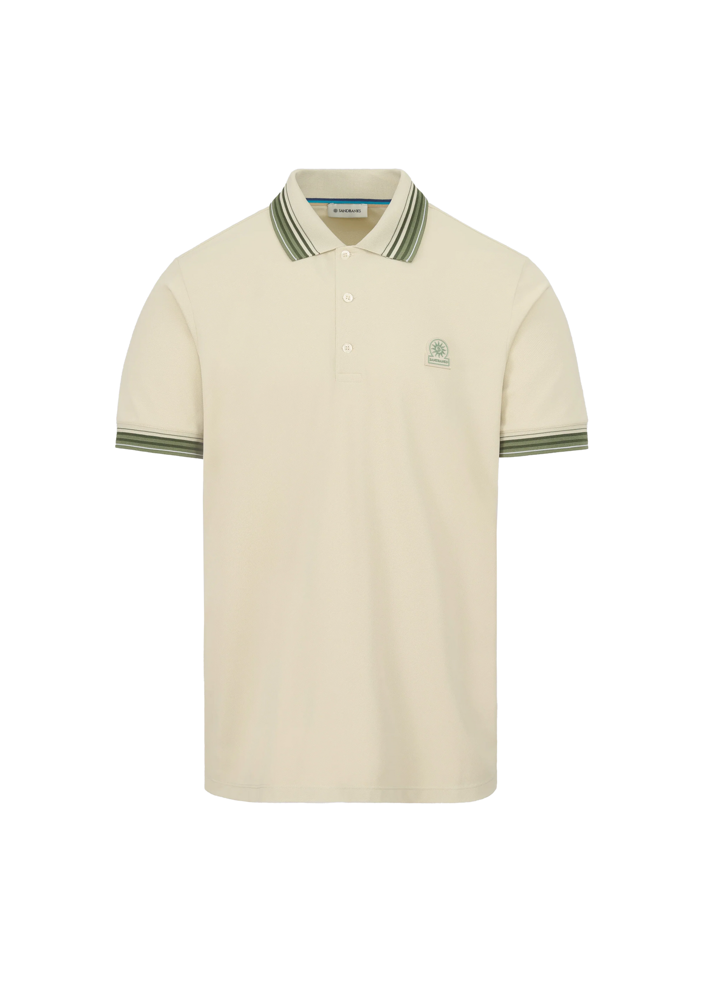 SANDBANKS GRADIENT RIB POLO SHIRT STONE 3XL