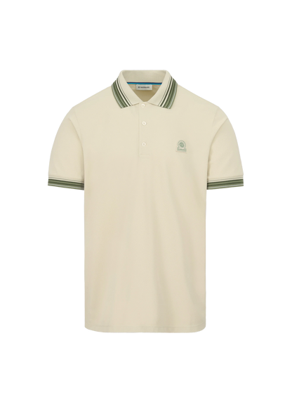 SANDBANKS GRADIENT RIB POLO SHIRT STONE 3XL