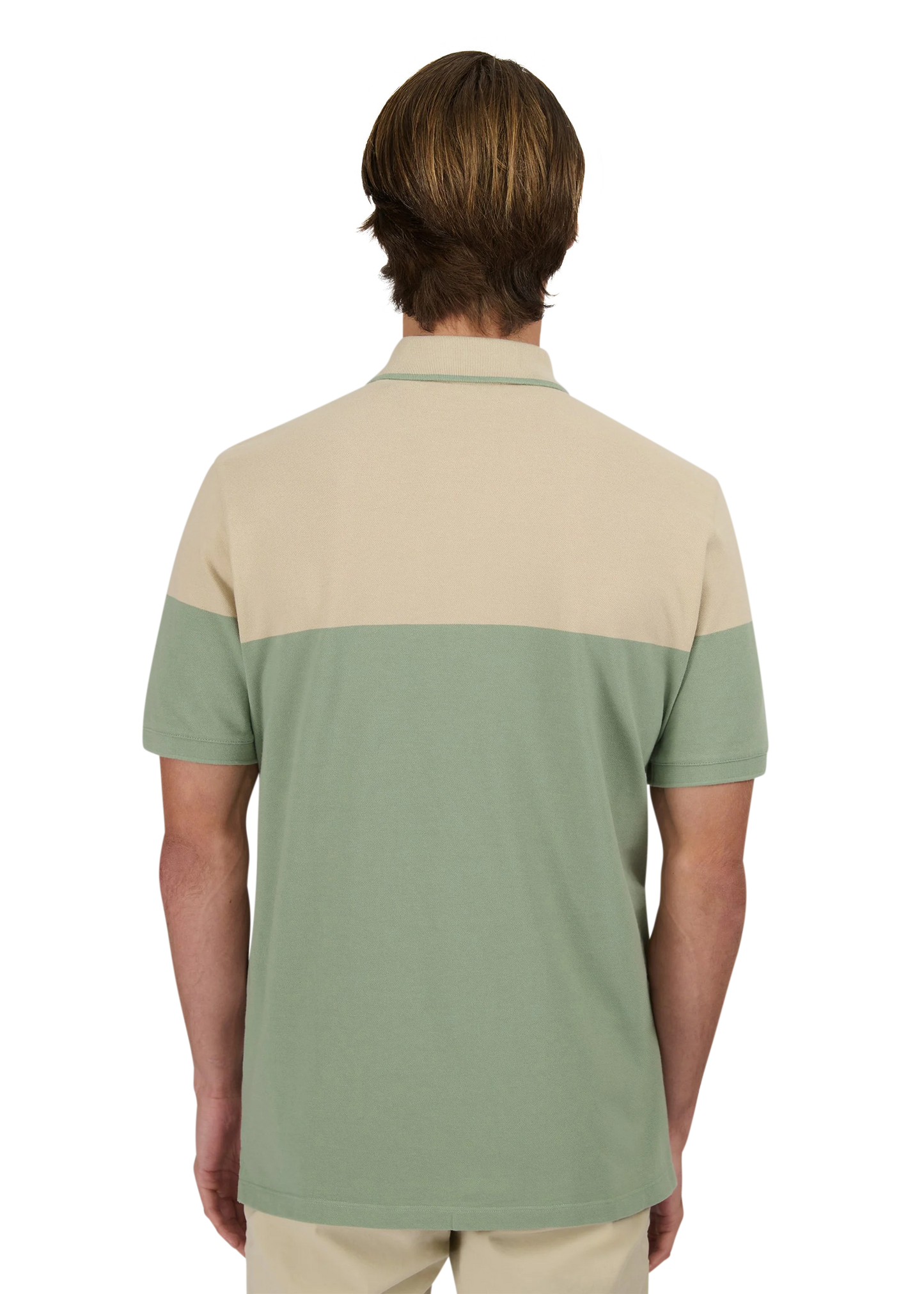 SANDBANKS BADGE LOGO 1/4 ZIP COLOURBLOCK POLO SHIRT SAGE GREEN 2XL RRP £125 NEW