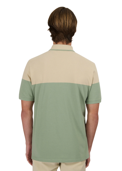 SANDBANKS BADGE LOGO 1/4 ZIP COLOURBLOCK POLO SHIRT SAGE GREEN 2XL RRP £125 NEW