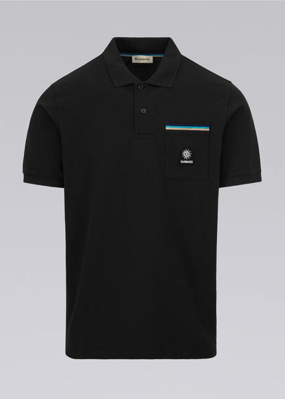 SANDBANKS TRI-COLOUR POCKET POLO SHIRT BLACK 4XL