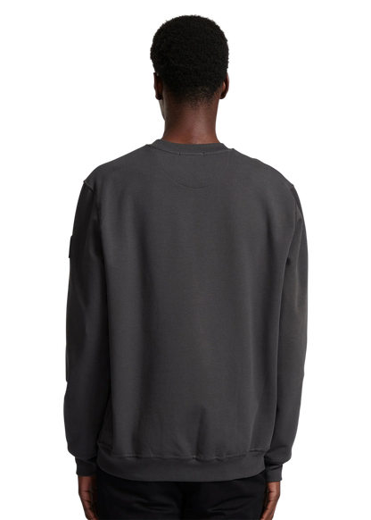 SANDBANKS BADGE LOGO COTTON FLEECE SWEATSHIRT ANTHRACITE GREY RRP £155 BNWT
