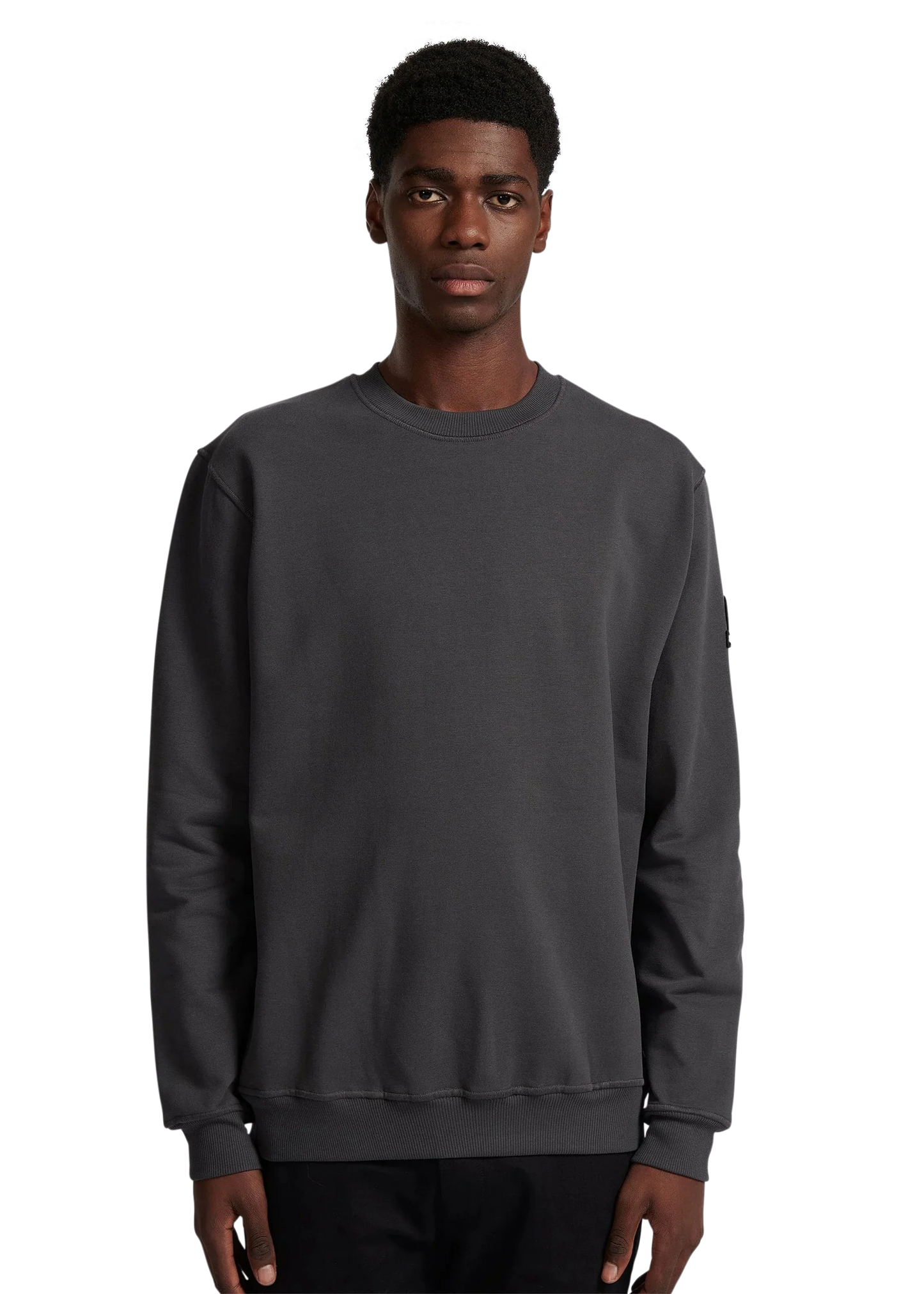SANDBANKS BADGE LOGO COTTON FLEECE SWEATSHIRT ANTHRACITE GREY RRP £155 BNWT