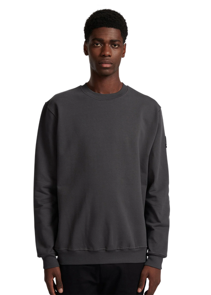 SANDBANKS BADGE LOGO COTTON FLEECE SWEATSHIRT ANTHRACITE GREY RRP £155 BNWT