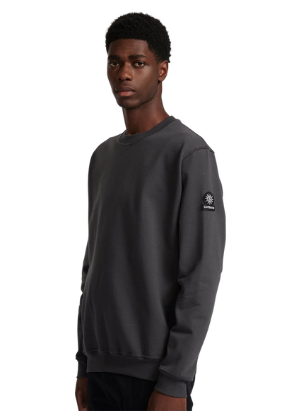 SANDBANKS BADGE LOGO COTTON FLEECE SWEATSHIRT ANTHRACITE GREY RRP £155 BNWT
